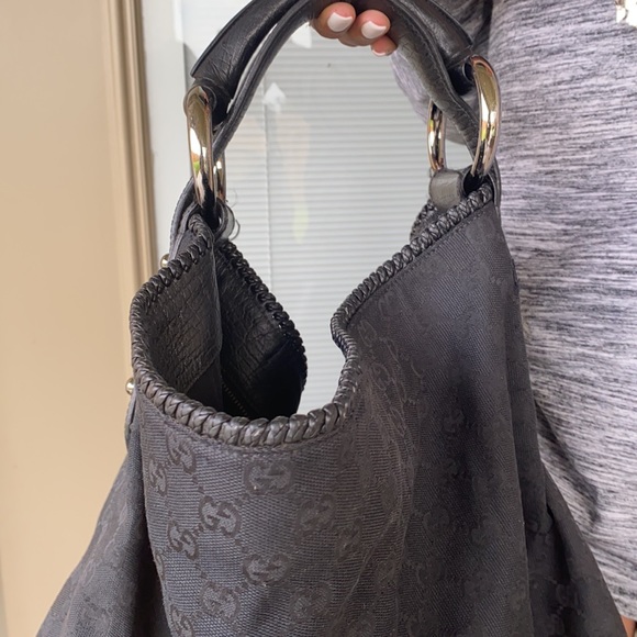 Gucci Horsebit Hobo GG canvas large black - Picture 4 of 6